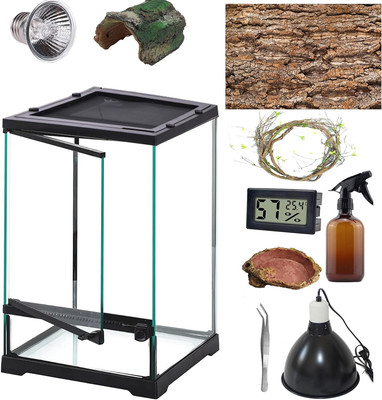 Reptile Terrariums Tank (10 PCS) Front Opening Door 8''X8''X12'' Amphibian Tank Sta
