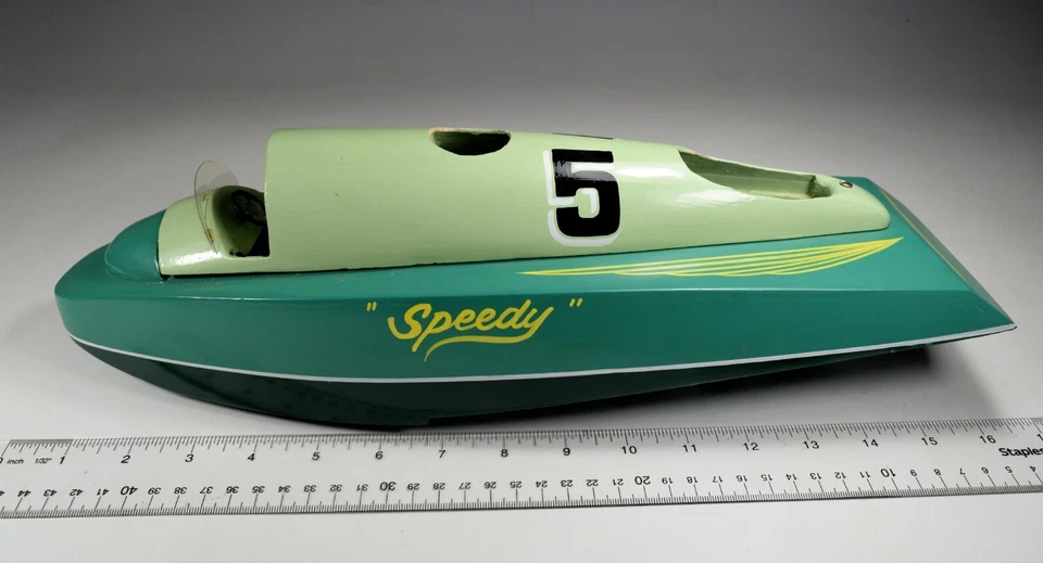 Tether Boat Streamlined Gas Powered Speed Record Japan Hand Made 1950 - Image 3 of 4
