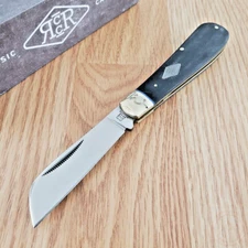 Rough Ryder Half Hawk Folding Knife Carbon Steel Blade Black Micarta Handle 2213