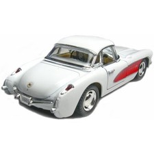 New Kinsmart 1957 Chevrolet Corvette Chevy Diecast Model Toy Car 1:34 White