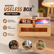 Wooden Useless Box Don't Touch Leave Me Alone Box Stress-Reductiont Funny Gift