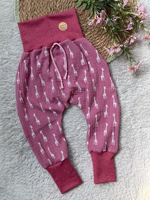   Pumphose Baggy Pants Kinder (Musselin)   Gr. 80/86 NEU Handmade *Giraffe*