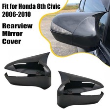 Paar Spiegelkappen Spiegelabdeckung für Honda Civic 2006-2010 ABS Schwarz Glanz