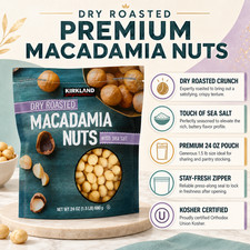 Kirkland Signature Dry Roasted Macadamia Nuts, 1.5 lbs