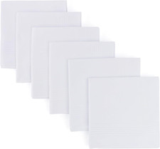 Handkerchiefs for Men Pure Cotton Soft White Hanky Handkerchieves