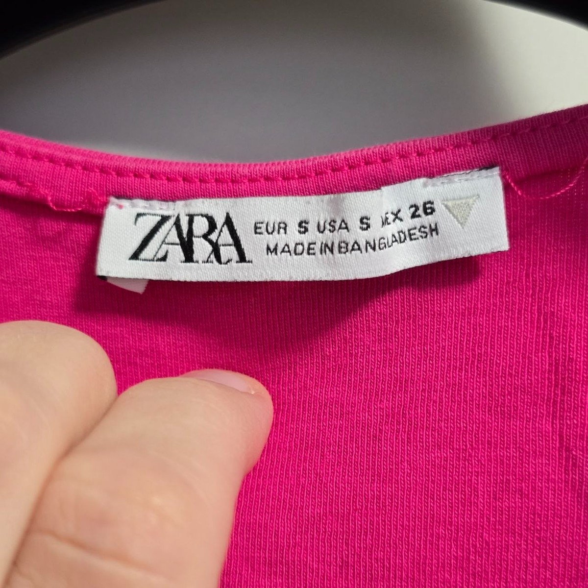 zara pink ribbed dress ZARA Hot Pink Ribbed Knit Mini Dress Sleeveless Bodycon High Neck Size S