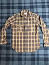 Filson Wool Plaid Shirt - Made In USA - Breathable - Brown Orange Plaid - Medium