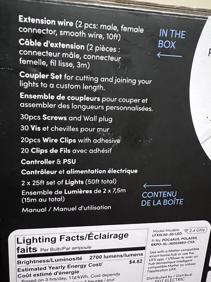 LIFX LFXSL50-30 Luces permanentes para casas exteriores 30 luces LED alero 50 pies 2700Lm Foto 2 de 3