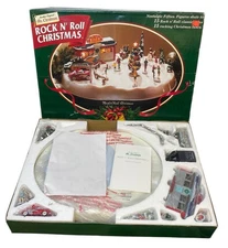 Rock N' Roll Mr Christmas Vintage Animated Music Ice Skating Rink 1997 Complete