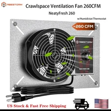 Abestorm 6.7″ Crawlspace Ventilation Fan Wall Mounted 260CFM Garage Exhaust Fan