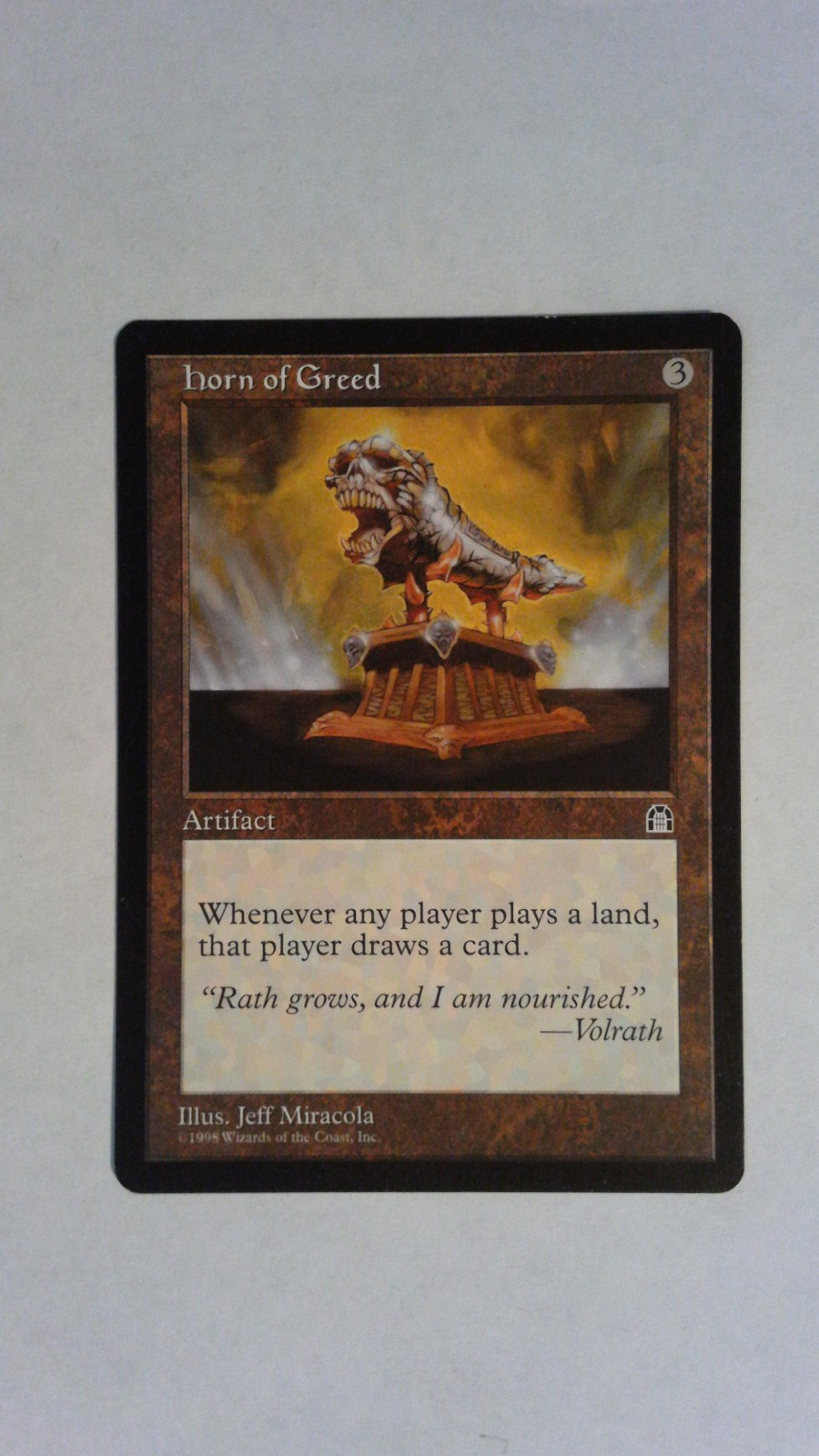 Horn of Greed Magic The Gathering Stronghold Rare Artifact MTG Card 1998 LP