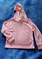 Juicy Couture Pink Velour Rhinestone Hooded Sweatshirt Bling Girls Size 5 NWT 