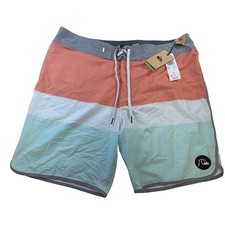 Quiksilver Highline Surfsilk Tijuana 19 Board Shorts Mens 36 Orange Mint Swim J8