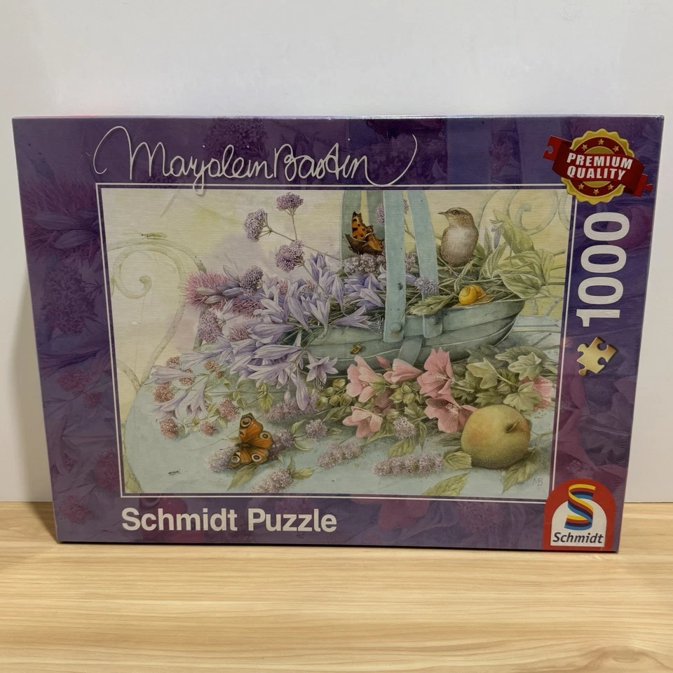Rompecabezas de canasta de flores Marjolein Bastin 1000 piezas Schmidt NUEVO 59572 RARO Foto 2 de 4