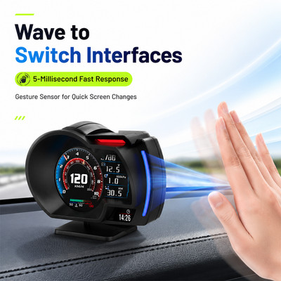 OBD2+GPS Dual Mode Smart Gauge, OBD2 GPS Head-Up Display (HUD) - Driving Data