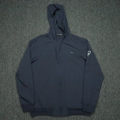 Travis Mathew Jacket Men Medium Blue Wanderlust Full Zip Pockets Hooded Golf