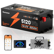 5120Wh 48V 100Ah LiFePO4 Lithium Battery Metal Case Golf Cart 200Ah BMS Charger