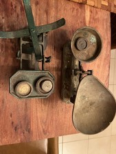 Vintage Old Weighing Scales x 2  and weights 
