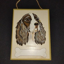 Hand Painted Wooden Springer Spaniel Dog Wall Hanging Art-Place for Name