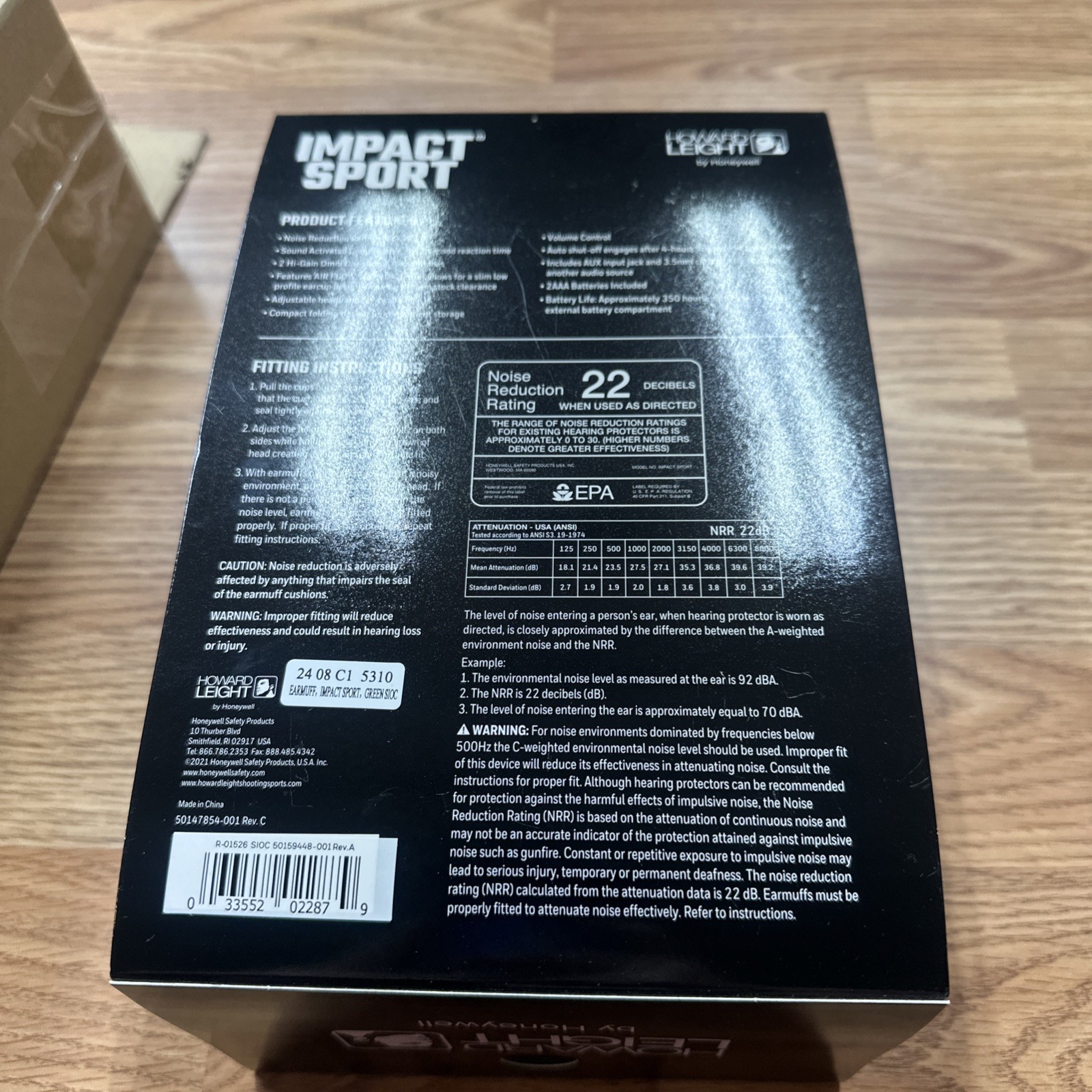 HONEYWELL Shooters Electronic Earmuffs Howard Leight Impact Sport, Green