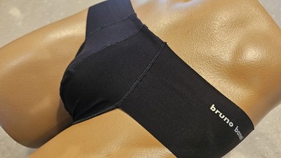 BRUNO BANANI MENS SILKY NYLON STRETCHY MICROFIBER NO TRIM BLACK BRIEFS M NWOT
