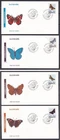 w1843/ Denmark (4 stk) Complete Butterfly FDC Cover 1993