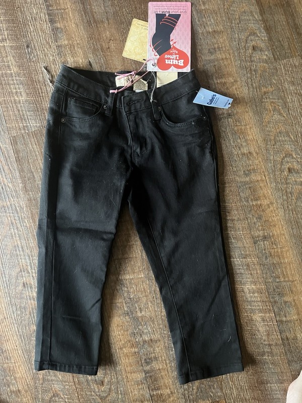 Hybrid & Company Y2K Denim Capris - Women’s Juniors Sz 1 Black Jeans Bum Lifter