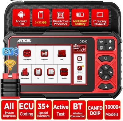 ANCEL DS300 BT Profi KFZ Diagnosegerät Auto OBD2 ALLE SYSTEM DPF ECU Coding