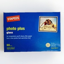 NEW Staples 60 Sheet Photo Plus Gloss Paper- Lot Of 10 4  x 6  Sealed