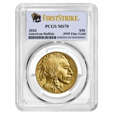 Presale - 2026 $50 1-oz American Gold Buffalo PCGS MS70 FS Buffalo Label 5655.12 per troy oz