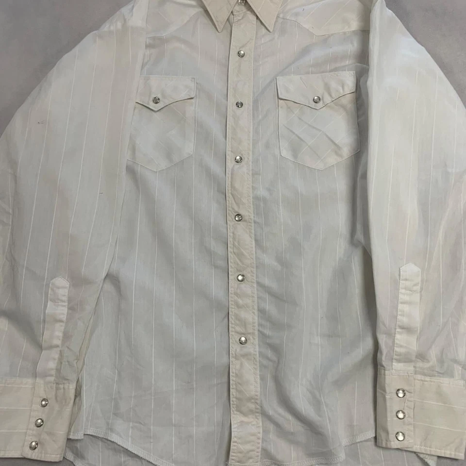 Vintage Wrangler Western Shirt Striped Patterned Long Sleeve Shirt Men's L - Image 2 of 4