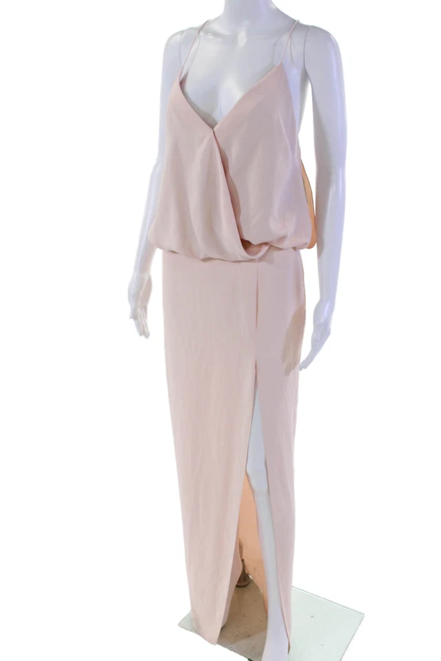 Vestido Elizabeth and James para mujer con cremallera correa de espagueti cuello en V abertura rosa talla 2 Foto 2 de 4