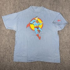 Vintage Superman T Shirt Mens Large Blue DC Comics Graphitti 00s Super Hero Tee
