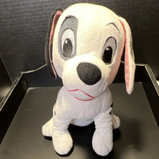 Disney 101 Dalmatians Puppy Dog Bean Bag Plush White/Black Red Collar 2001