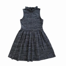 Ganni Pinnacle Gray Tweed Skater Dress Size Large Anthropologie