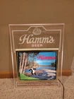 Vintage Hamms Beer Lights Up Sign Bear Toe in Water Lake Scene 1980s Plastic