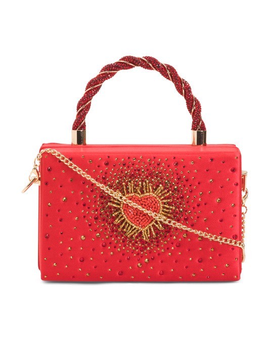 Alessia Bianchi Beaded Heart red shoulder bag satchel Valentines Day Love gold N | eBay Alessia Bianchi Beaded Heart red shoulder bag satchel Valentines Day Love gold N | eBay