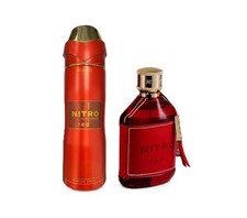 Nitro Red EDP 3.4 oz and Nitro Red Perfume Spray 6.8 oz Set for Men By Dumont