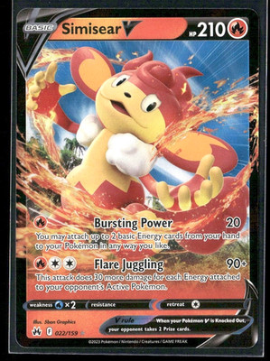 Simisear V 022/159 Crown Zenith Pokemon TCG Ultra Rare