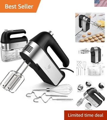 Stainless Steel Hand Mixer with 5 Speeds and Overheat Protection for Safe Mixing