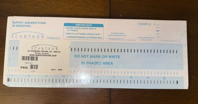 Scantron Sheets 500/pack