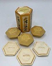 Vintage Avon Honeysuckle Perfumed Guest Soaps Set of 3, Original Packaging & Box