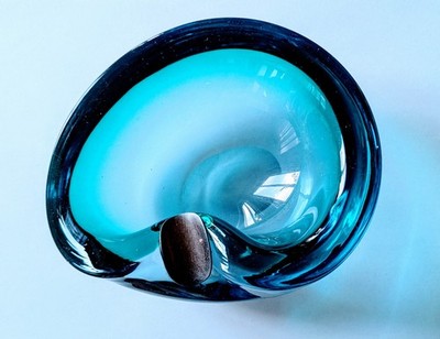 Murano-Glas Aschenbecher türkis-blau