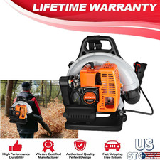 Leaf Blower Backpack 2-Stroke 63.3cc Gasoline Grass Lawn Blower 7000r/min Orange