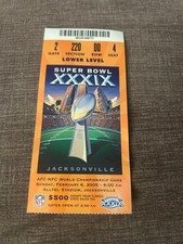 SUPER BOWL XXXIX 2005 NFL Ticket Stub Patriots vs Eagles. Tom Brady  