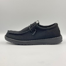 Hey Dude Womens 7.5 / Youth 6 Black Wally Funk Mono Slip On Comfort Shoes