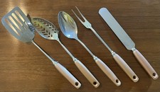 EKCO “Crest” 5-Piece Kitchen Serving Utensil Set MCM Vintage Made in USA