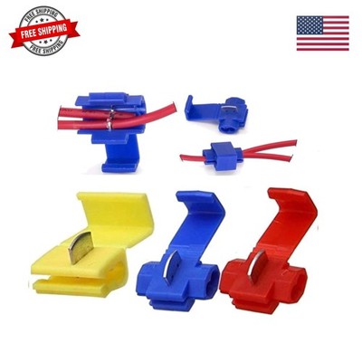 125PCS Solderless Quick Splice Snap Wire Splitter Tap Connectors Insulated Cr...