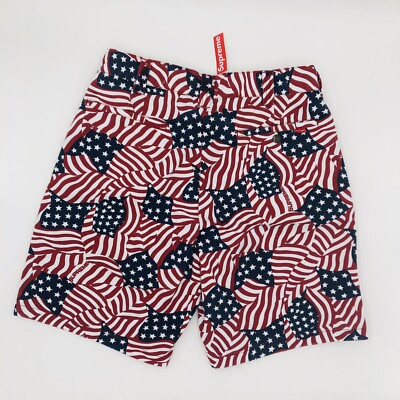 🔥 New Supreme® Work Shorts Red White Blue USA American Flags SS20