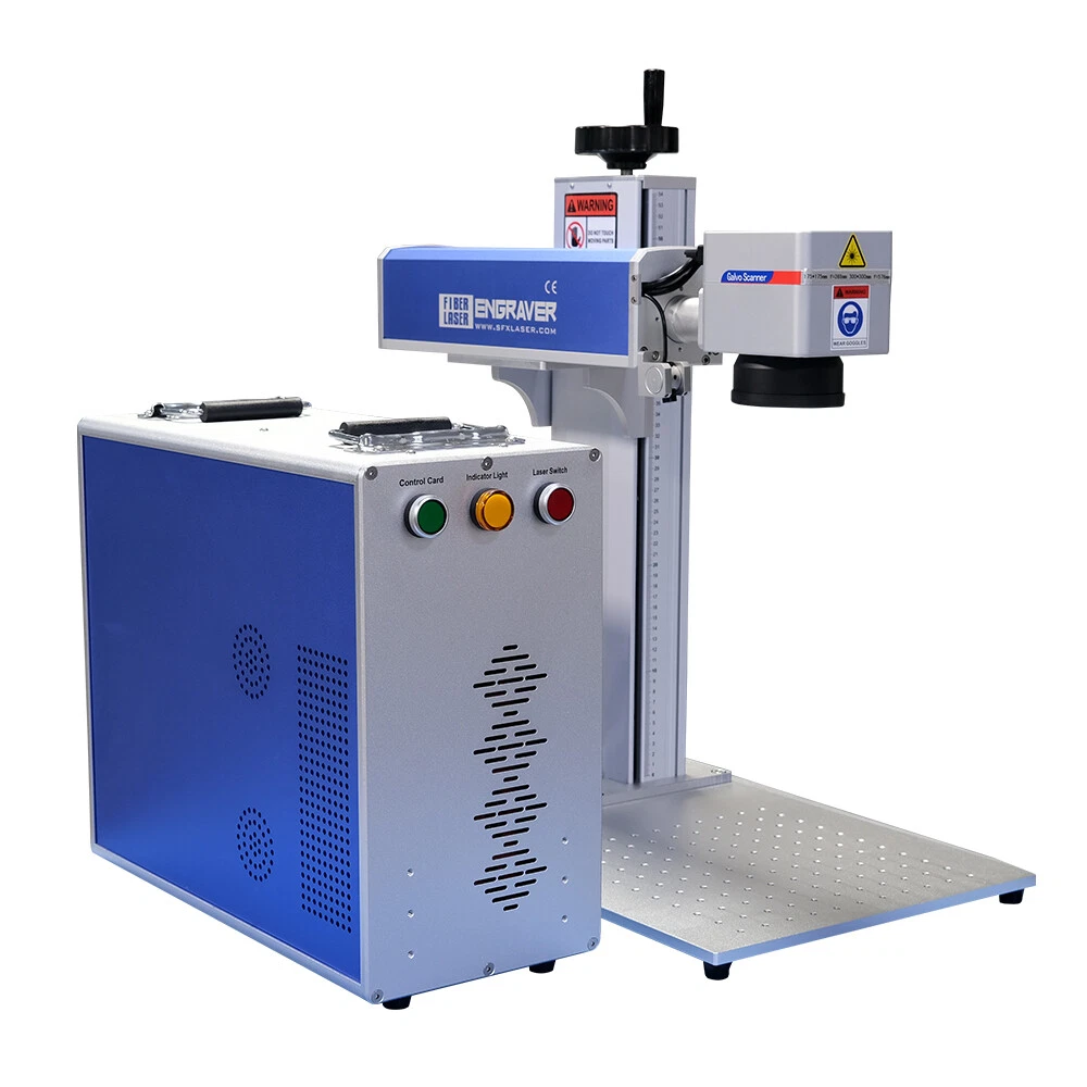 20W Laser Engraver Metal Engraving MAX Fiber Laser Marking Machine Portable  Laser Engraver Machine Carving 150x150mm Compatible with Lithburn Fit